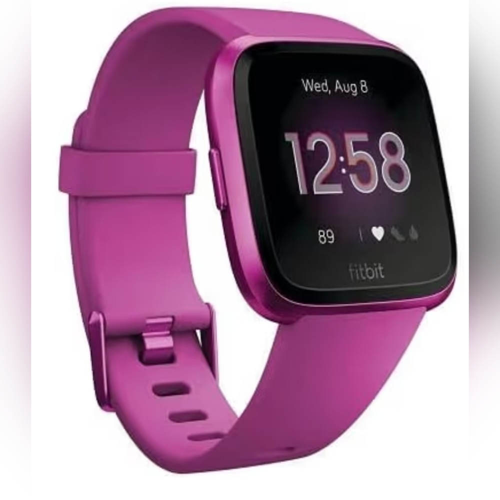FITBIT Versa Lite Smart Watch Mulberry Strap Like New In Box